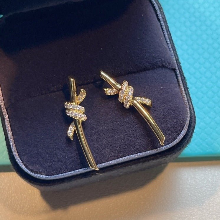[Marins]KNOT EARRINGS GOLD DIAMOND