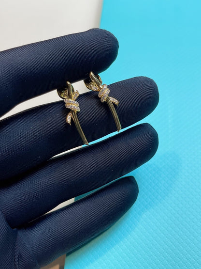 [Marins]KNOT EARRINGS GOLD DIAMOND