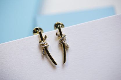 [Marins]KNOT EARRINGS GOLD DIAMOND
