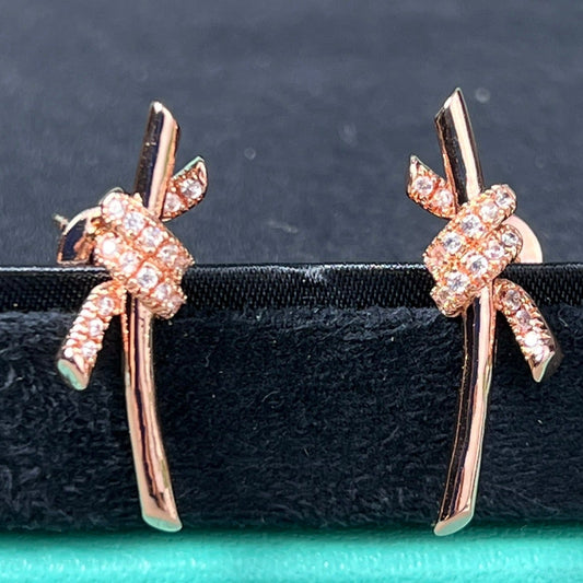 [Marins]KNOT EARRINGS PINK GOLD DIAMOND
