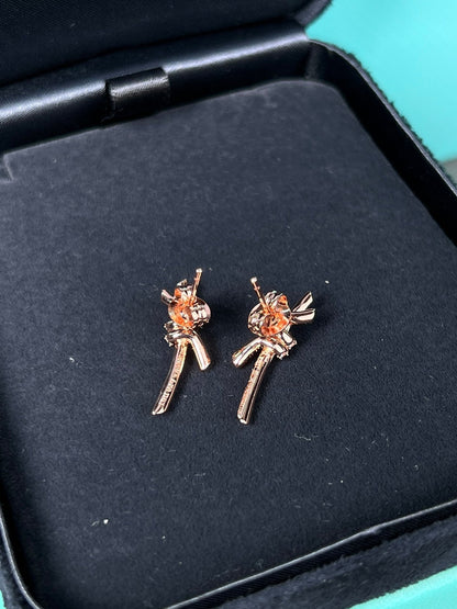 [Marins]KNOT EARRINGS PINK GOLD DIAMOND