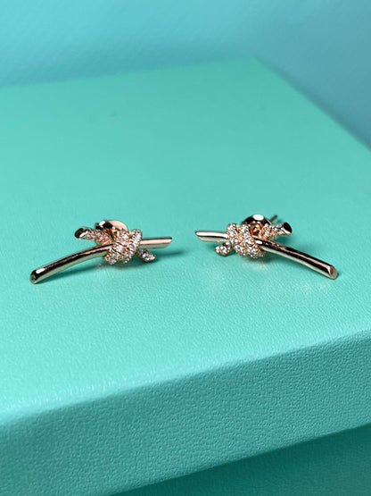 [Marins]KNOT EARRINGS PINK GOLD DIAMOND