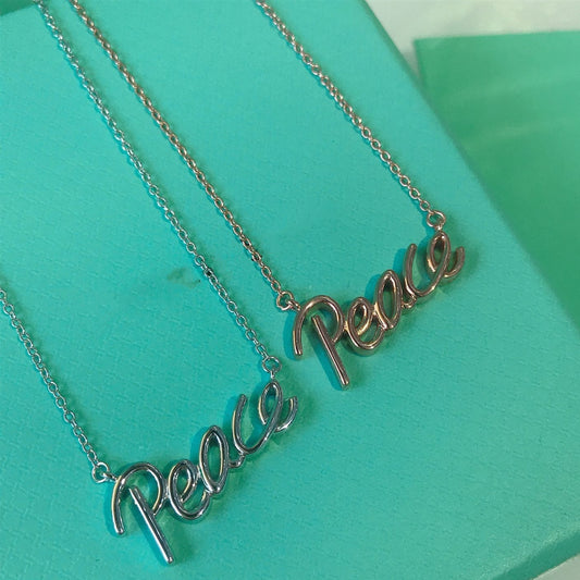 [Marins]PEACE TEXT PEDANT NECKLACE