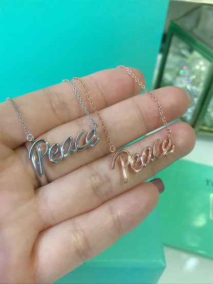 [Marins]PEACE TEXT PEDANT NECKLACE