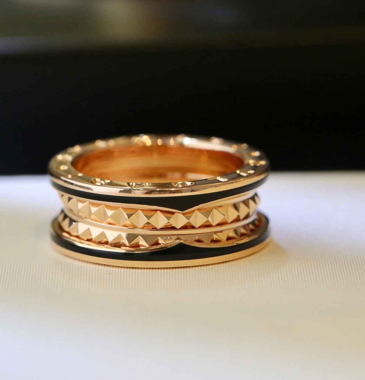 [Marins]ZERO 1 PINK GOLD BLACK CERAMIC RING
