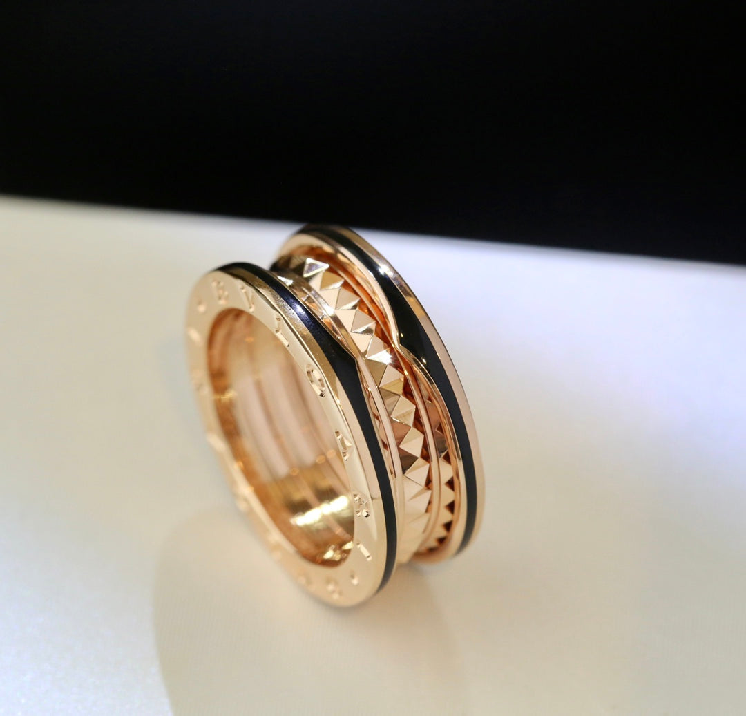 [Marins]ZERO 1 PINK GOLD BLACK CERAMIC RING