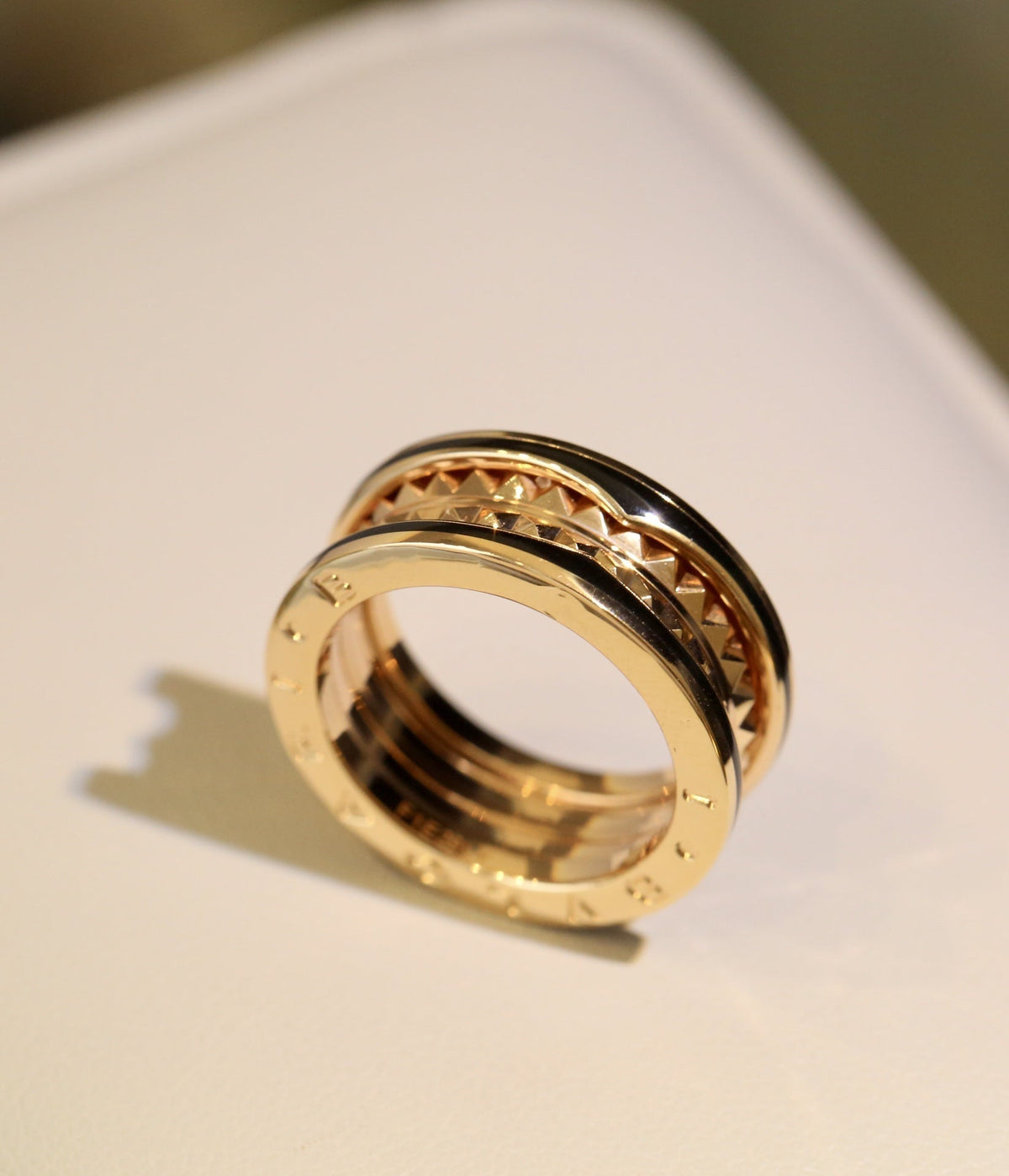 [Marins]ZERO 1 PINK GOLD BLACK CERAMIC RING