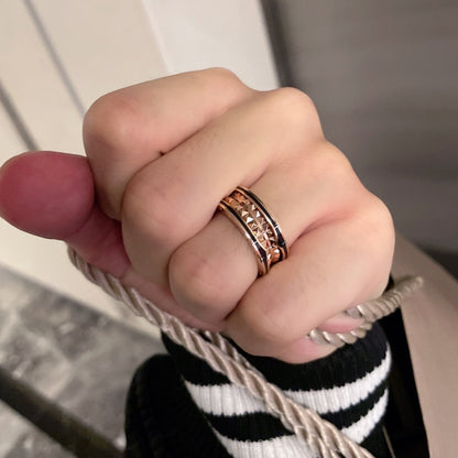 [Marins]ZERO 1 PINK GOLD BLACK CERAMIC RING