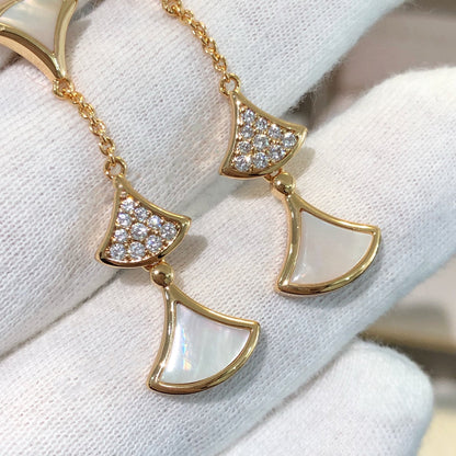 [Marins]DREAM EARRINGS 3 MOTIFS DIAMOND MOP PINK GOLD