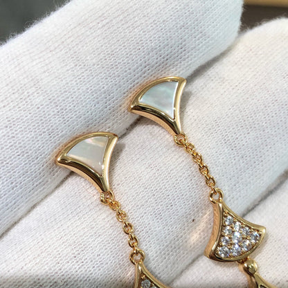 [Marins]DREAM EARRINGS 3 MOTIFS DIAMOND MOP PINK GOLD