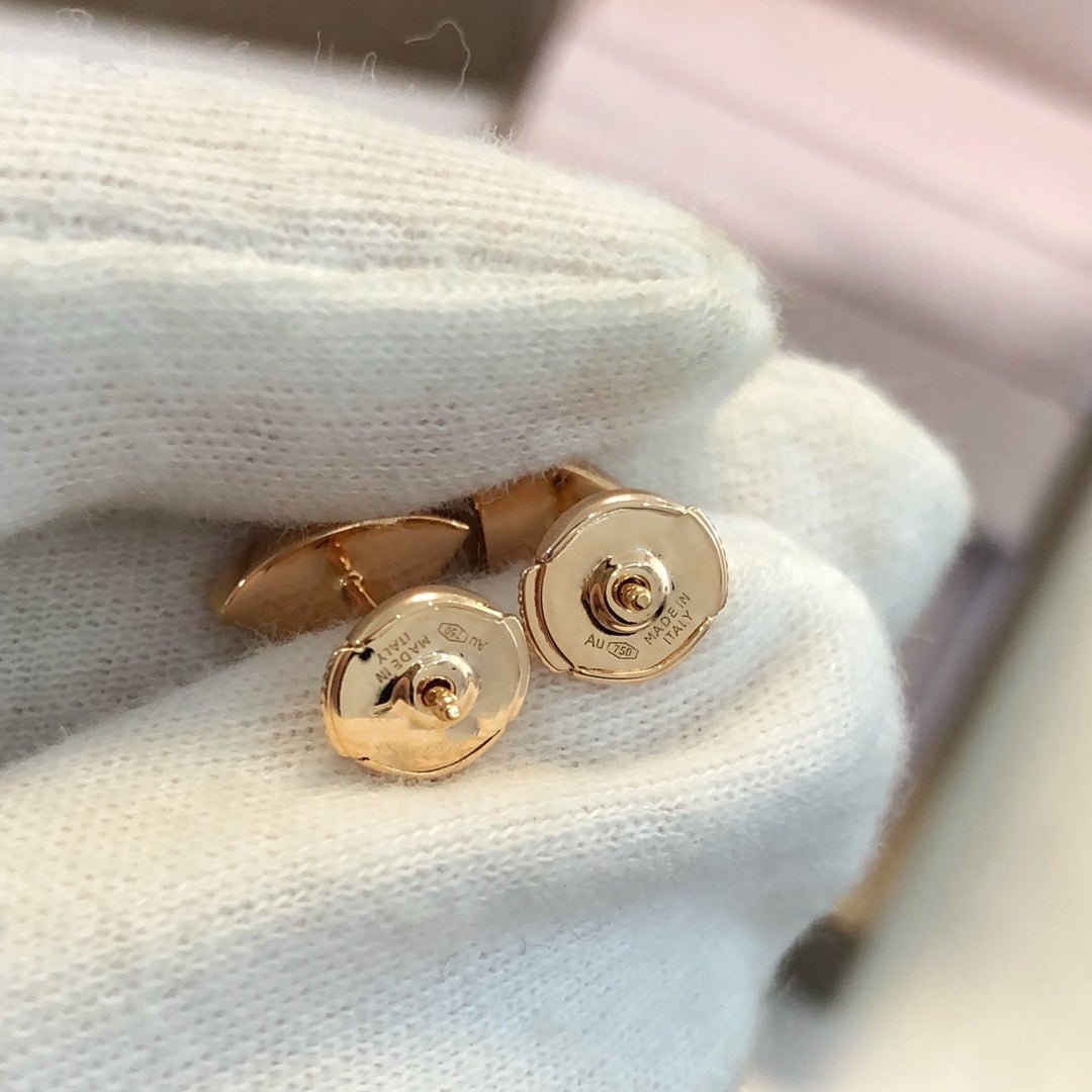 [Marins]DREAM EARRINGS 3 MOTIFS ONYX MOP PINK GOLD