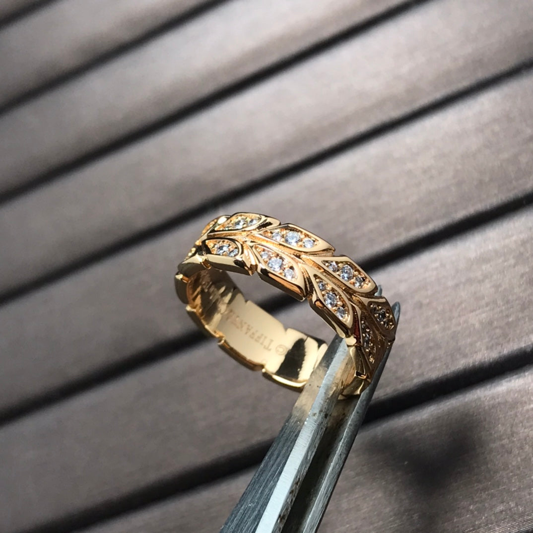 [Marins]OLIVE LEAF RING DIAMONDS