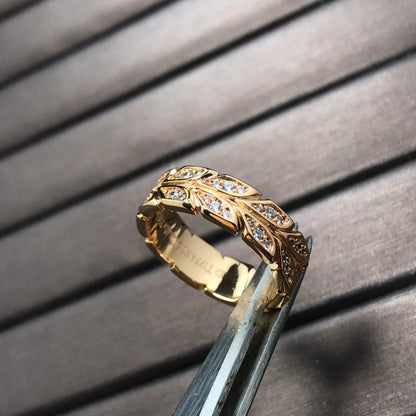 [Marins]OLIVE LEAF RING DIAMONDS