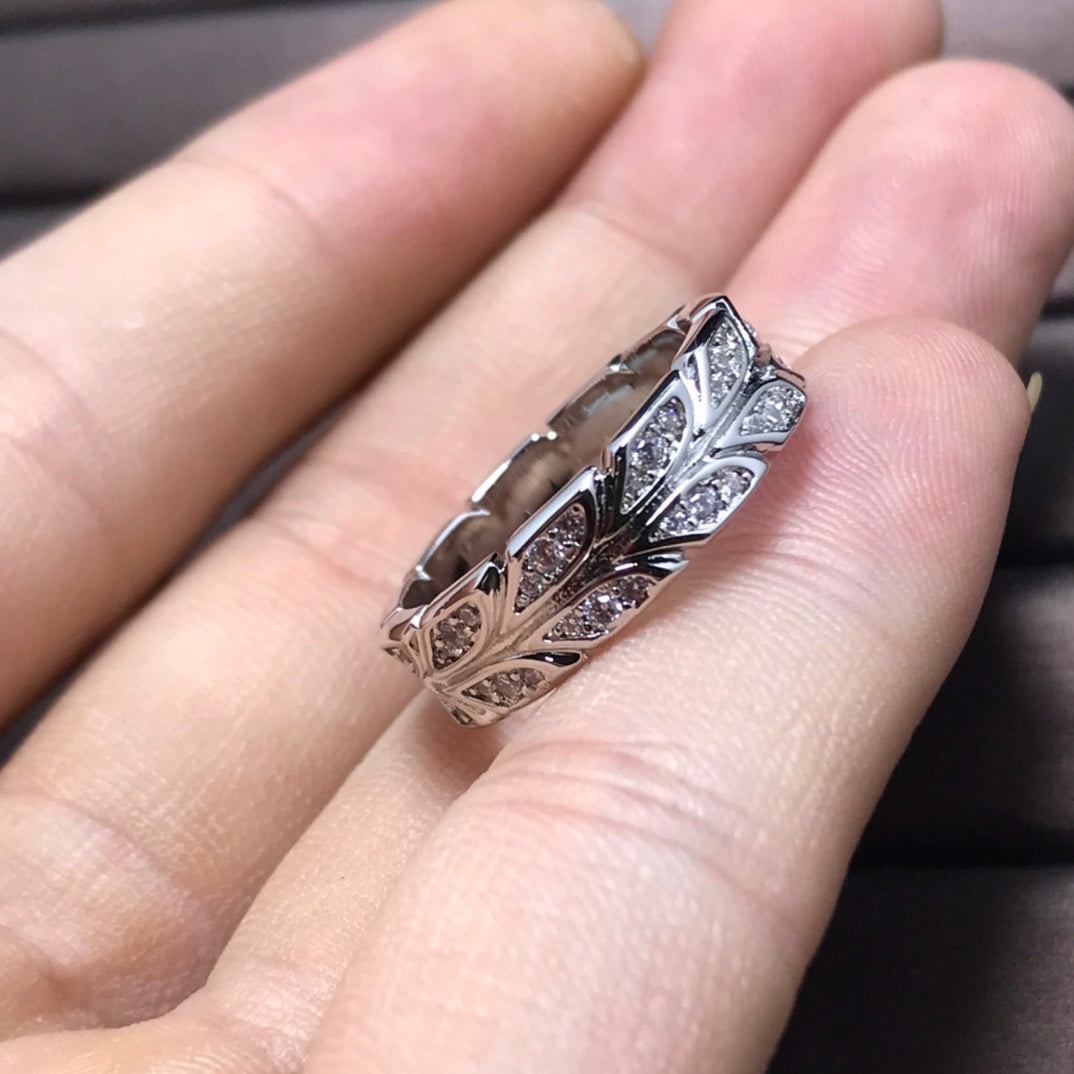 [Marins]OLIVE LEAF RING DIAMONDS
