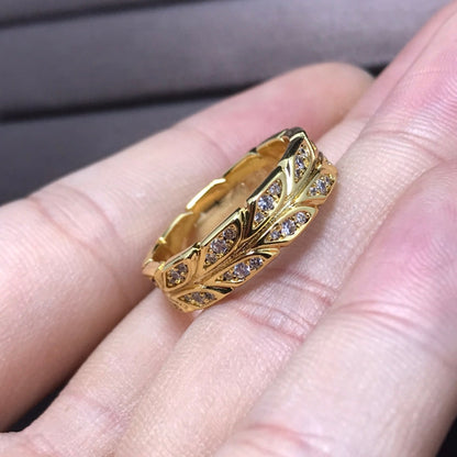 [Marins]OLIVE LEAF RING DIAMONDS