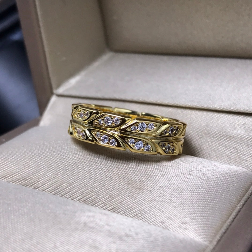 [Marins]OLIVE LEAF RING DIAMONDS
