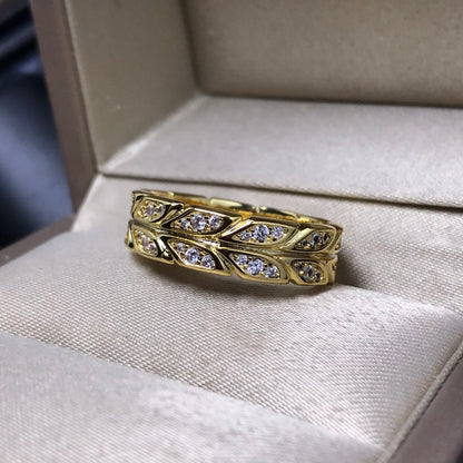 [Marins]OLIVE LEAF RING DIAMONDS