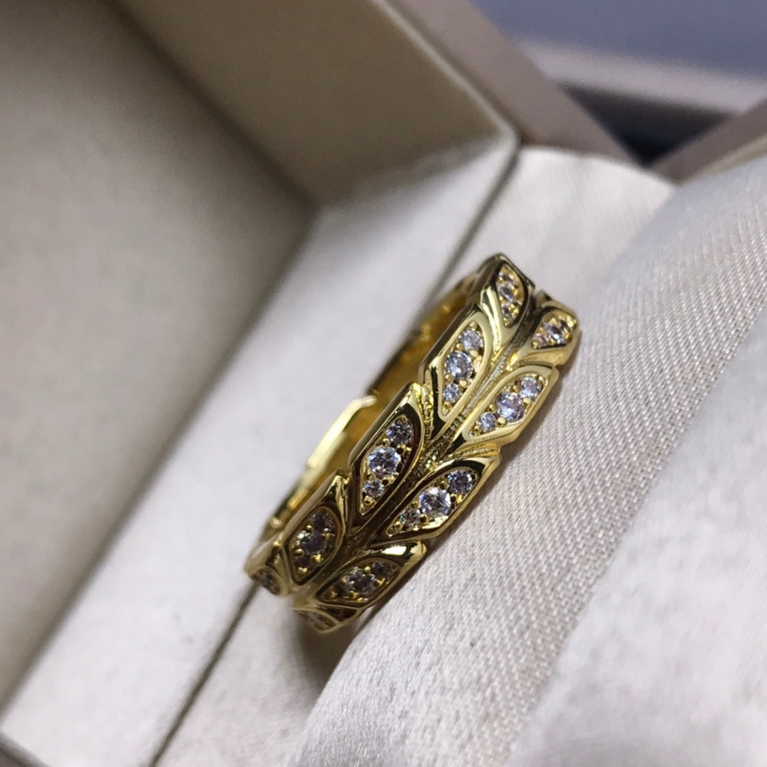 [Marins]OLIVE LEAF RING DIAMONDS