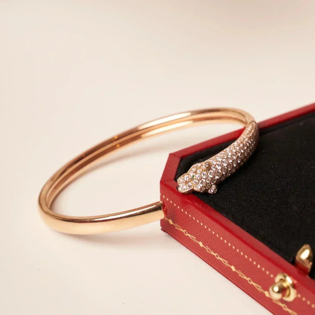 [Marins]PANTHERE HALF DIAMOND OPEN BRACELET