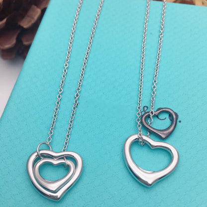[Marins]OPEN HEART SILVER NECKLACE