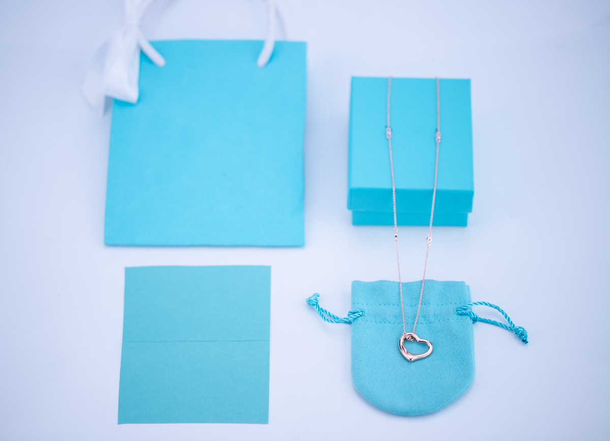 [Marins]OPEN HEART PEDANT PINK GOLD NECKLACE