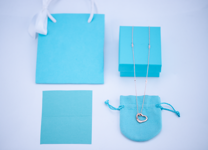 [Marins]OPEN HEART PEDANT PINK GOLD NECKLACE
