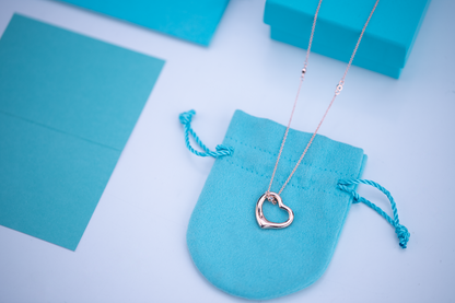 [Marins]OPEN HEART PEDANT PINK GOLD NECKLACE