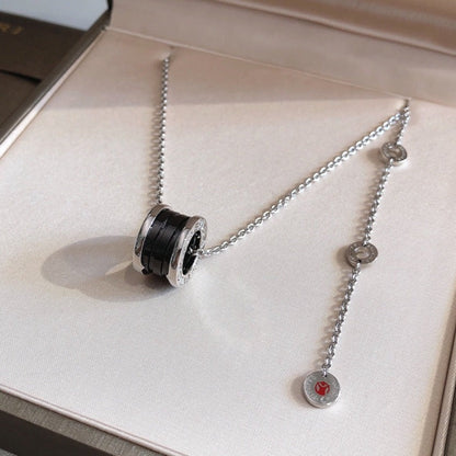 [Marins]ZERO 1 BLACK CERAMIC SILVER NECKLACE