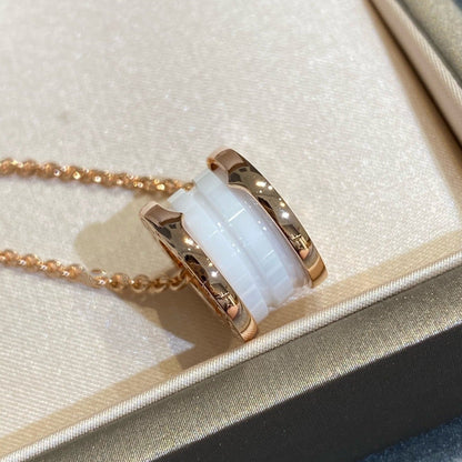 [Marins]ZERO 1 WHITE CERAMIC PINK GOLD NECKLACE