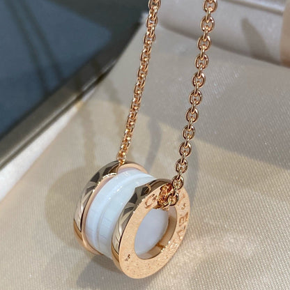 [Marins]ZERO 1 WHITE CERAMIC PINK GOLD NECKLACE
