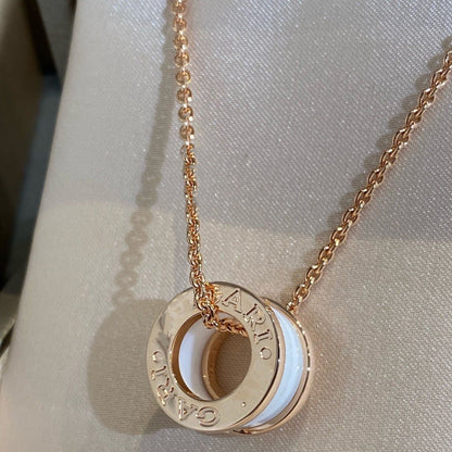 [Marins]ZERO 1 WHITE CERAMIC PINK GOLD NECKLACE