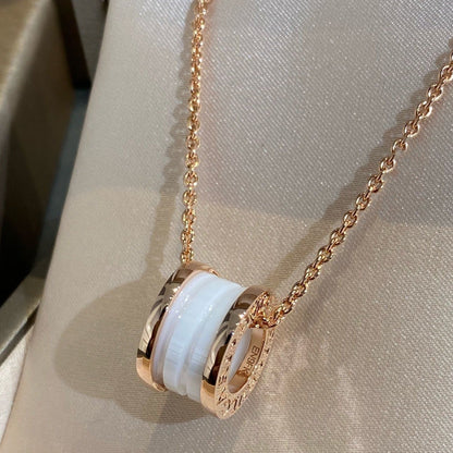 [Marins]ZERO 1 WHITE CERAMIC PINK GOLD NECKLACE