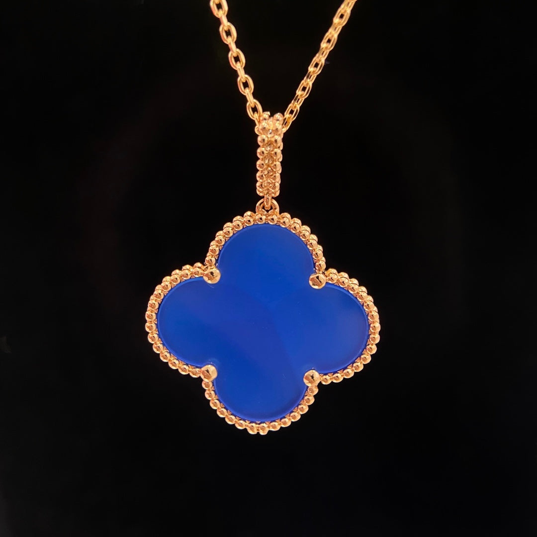 [Marins]CLOVER 25MM NECKLACE TURQUOISE ROSE GOLD
