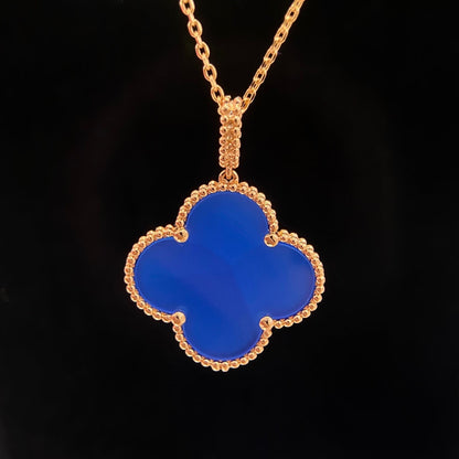 [Marins]CLOVER 25MM NECKLACE TURQUOISE ROSE GOLD