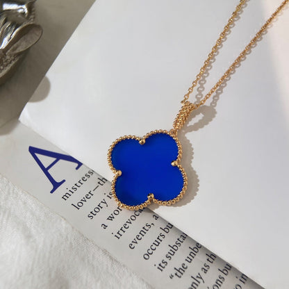 [Marins]CLOVER 25MM NECKLACE TURQUOISE ROSE GOLD