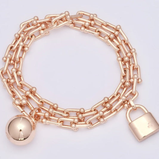 [Marins]HARDWEAR WRAP PINK GOLD BRACELET