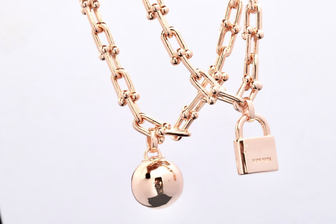 [Marins]HARDWEAR PINK GOLD WRAP NECKLACE