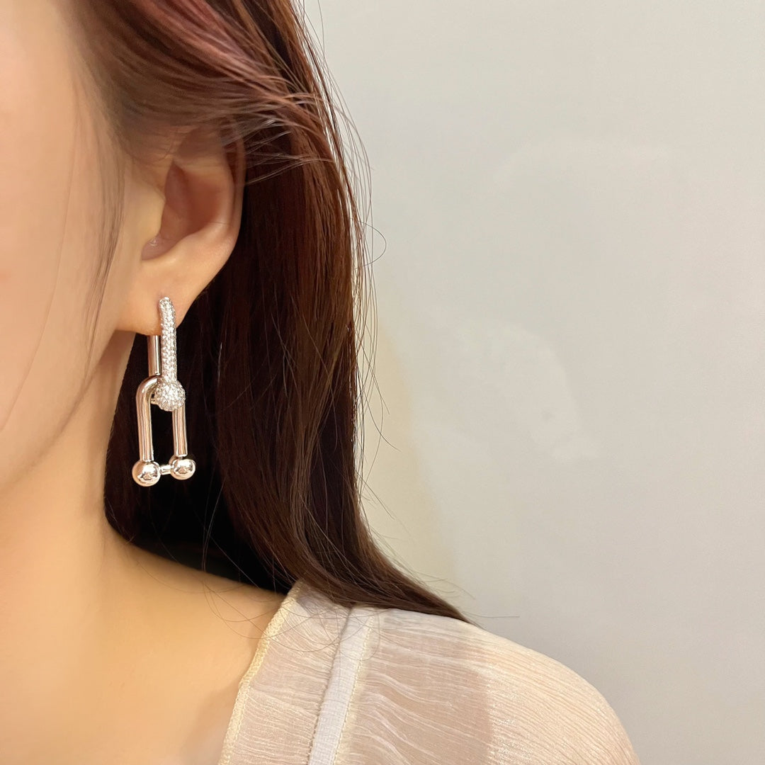 [Marins]HARDWEAR DROP DIAMONDS EARRINGS