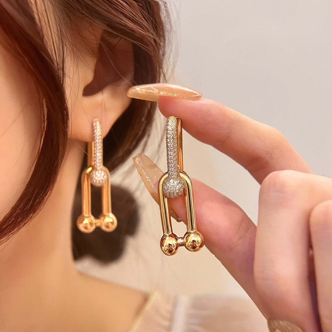 [Marins]HARDWEAR DROP DIAMONDS EARRINGS