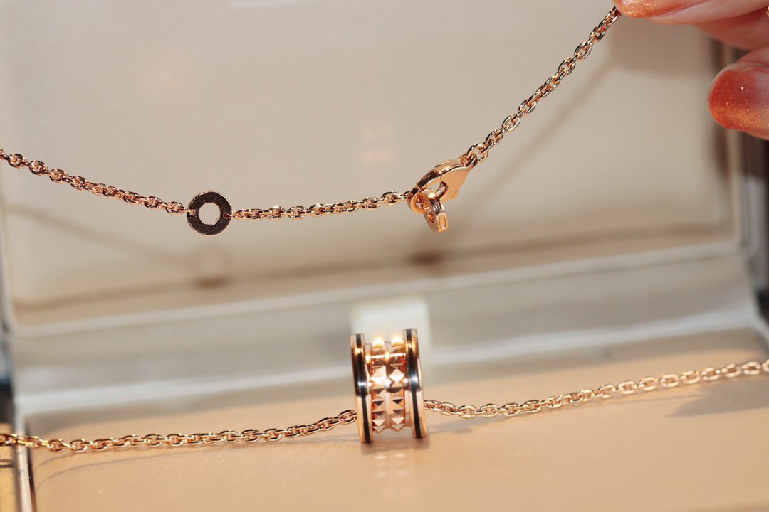 [Marins]ZERO 1 ROCK PEDANT PINK GOLD BLACK NECKLACE