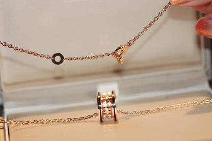 [Marins]ZERO 1 ROCK PEDANT PINK GOLD BLACK NECKLACE