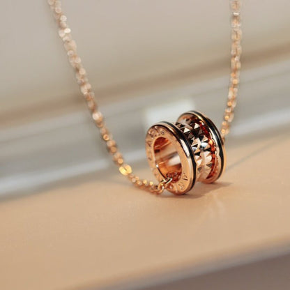 [Marins]ZERO 1 ROCK PEDANT PINK GOLD BLACK NECKLACE