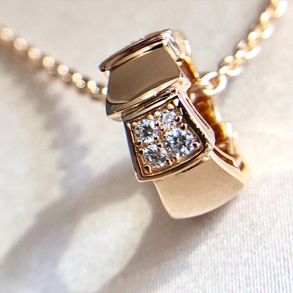 [Marins]SERPENTI PEDANT DIAMOND PINK GOLD NECKLACE