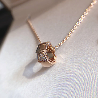 [Marins]SERPENTI PEDANT DIAMOND PINK GOLD NECKLACE