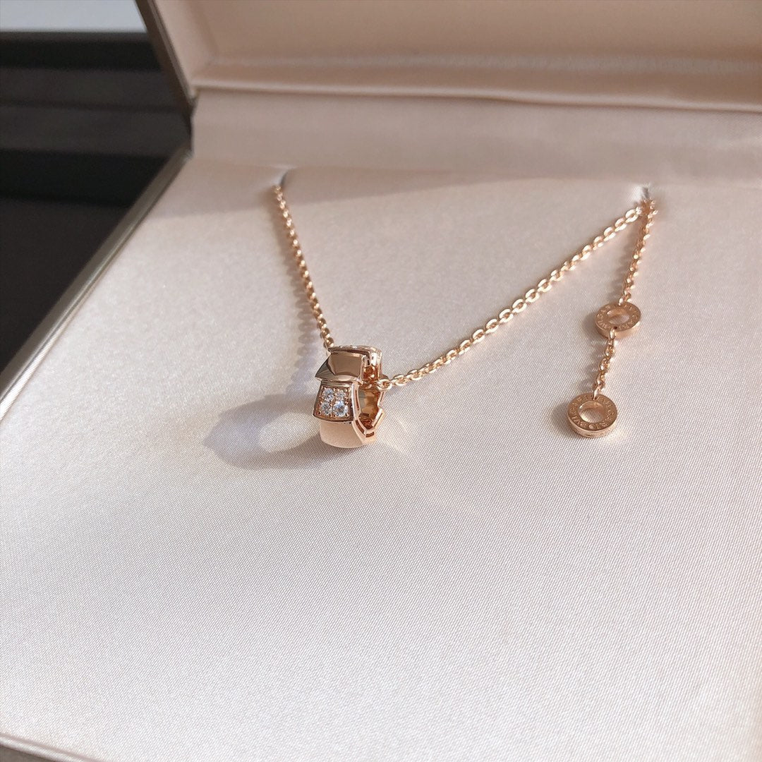 [Marins]SERPENTI PEDANT DIAMOND PINK GOLD NECKLACE