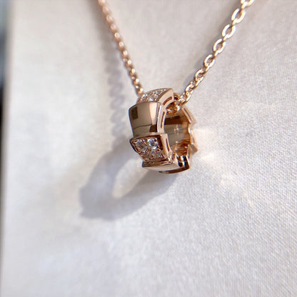 [Marins]SERPENTI PEDANT DIAMOND PINK GOLD NECKLACE