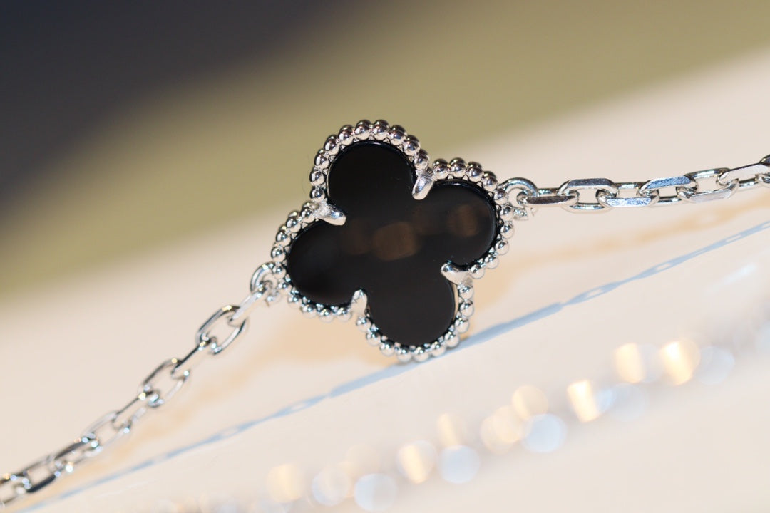 [Marins]CLOVER 20 MOTIFS ONYX DIAMOND SILVER