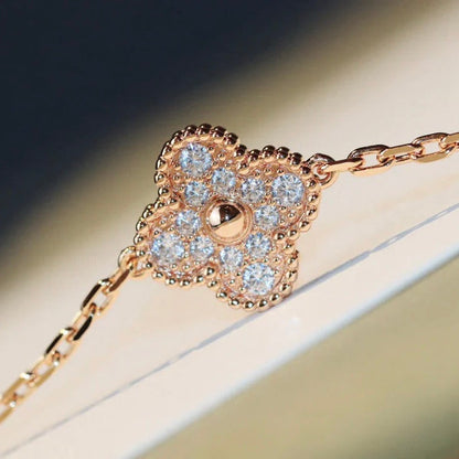 [Marins]CLOVER 20 MOTIFS DARK MOP DIAMOND  NECKLACE