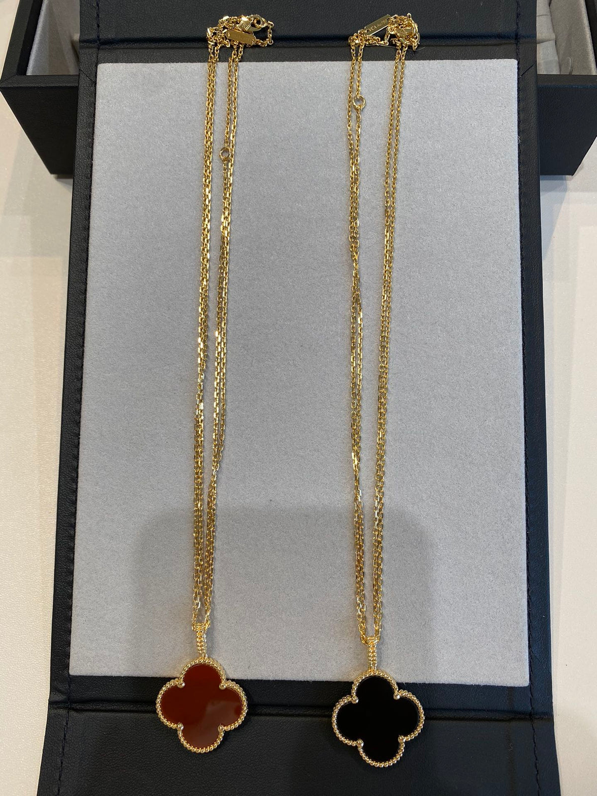 [Marins]CLOVER 25MM NECKLACE GOLD CARNELIAN