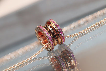 [Marins]ZERO 1 ROCK PINK GOLD PINK DIAMOND NECKLACE